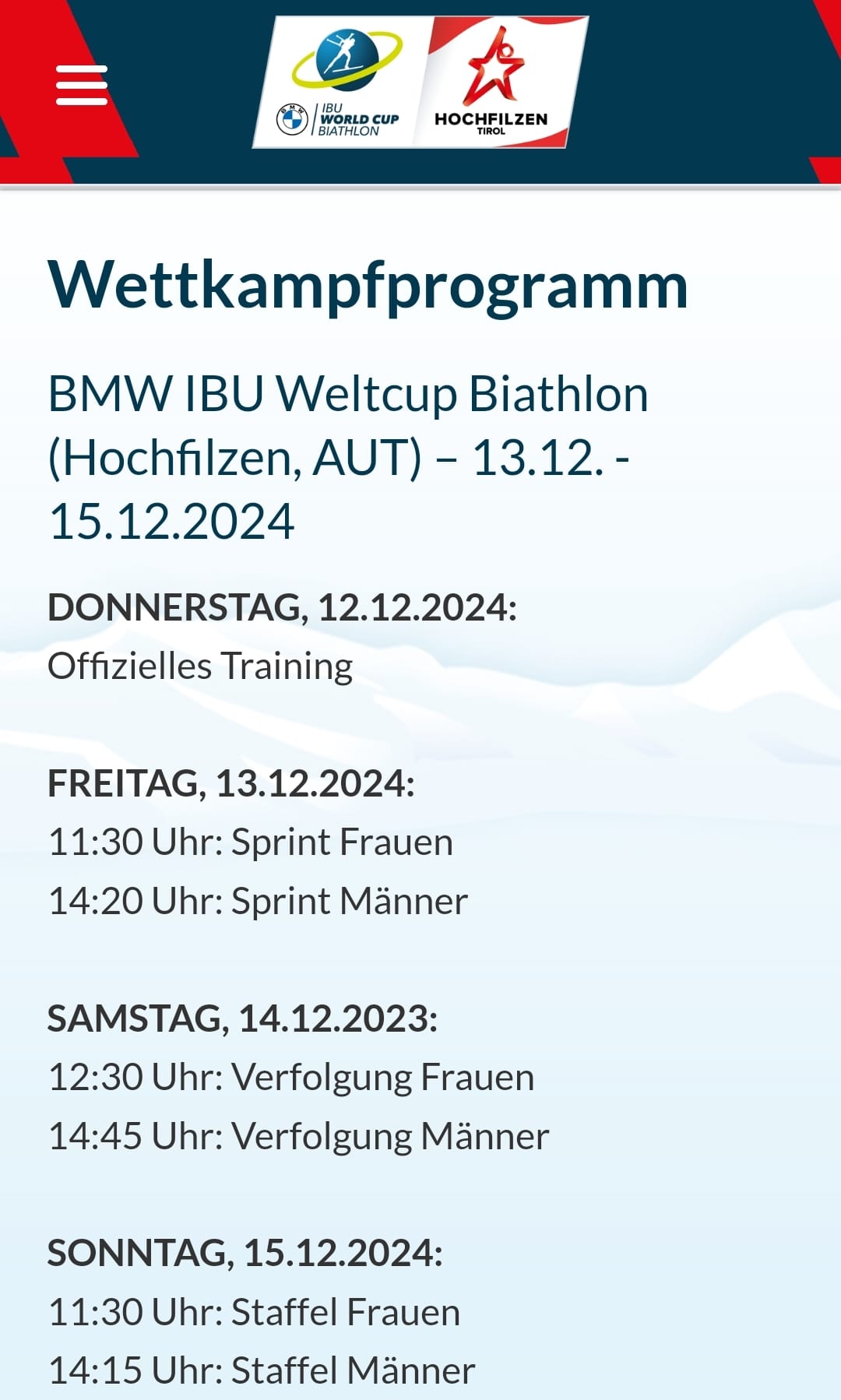 Biathlon Programm